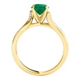 thumbnail image 3 of Aonejewelry 1 Ct. Ttw Halo Interwined Design Emerald and Diamond Engagement Ring Crafted In 14k Solid Yellow Gold, 3 of 4