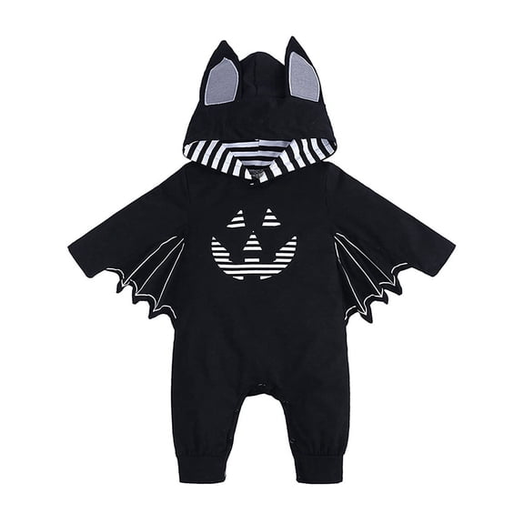 WIBACKER My First Halloween Bat Costumes for Newborn Baby Boy, Cosplay Romper with Hat for Infant Girls