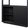 thumbnail image 6 of Beautiful Fluted 3-Shelf Bookcase with Storage Cabinet by Drew Barrymore, Rich Black Finish, 6 of 10