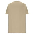 thumbnail image 6 of XUNKUSGA Womens Tops Solid Color Cotton Linenn Going Out Tops Casual Short Sleeve V Neck T-Shirts for Women with Pockets Vintage Vacation Womens Blouses S-2XL Beige, 6 of 8