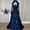 01-Blue, variant on Women Vintage Hooded Floral Print Maxi Ball Gown, Long Sleeve Lace Up Waist Full Flare Royal Court Dress 04-White XXL