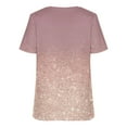 thumbnail image 3 of T-shirt Ample Décontracté à Col en V à Manches Courtes pour Femmes avec Imprimé, 3 of 5