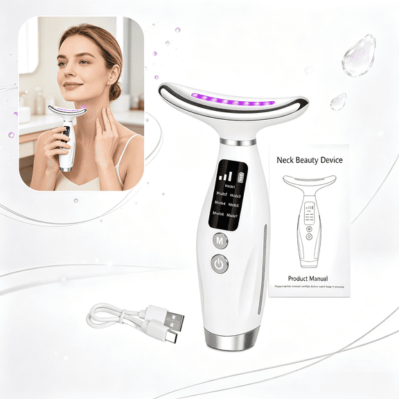 Red Light Therapy Face Wand, EMS Microcurrent Facial Massager, Gua Sha, 3-in-1 Sculpting for Skin Firming, Wrinkle Reduction on Neck & Jawline