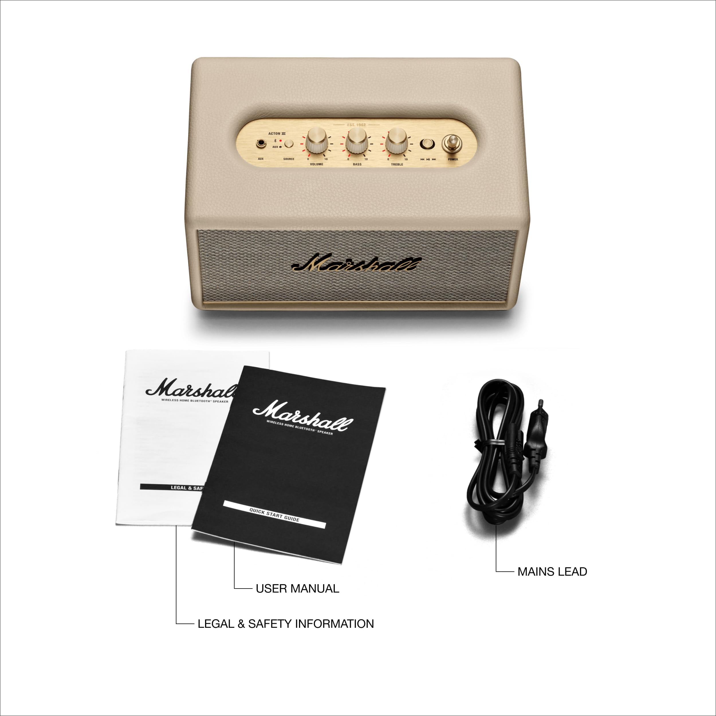 Marshall Acton III Bluetooth Home Speaker - Cream - Walmart.com