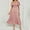 Pink, variant on TMOYZQ Dresses for Women 2025 Summer Square Neck Short Puff Sleeve Casual Smocked Flowy A Line Tiered Split Midi Dress