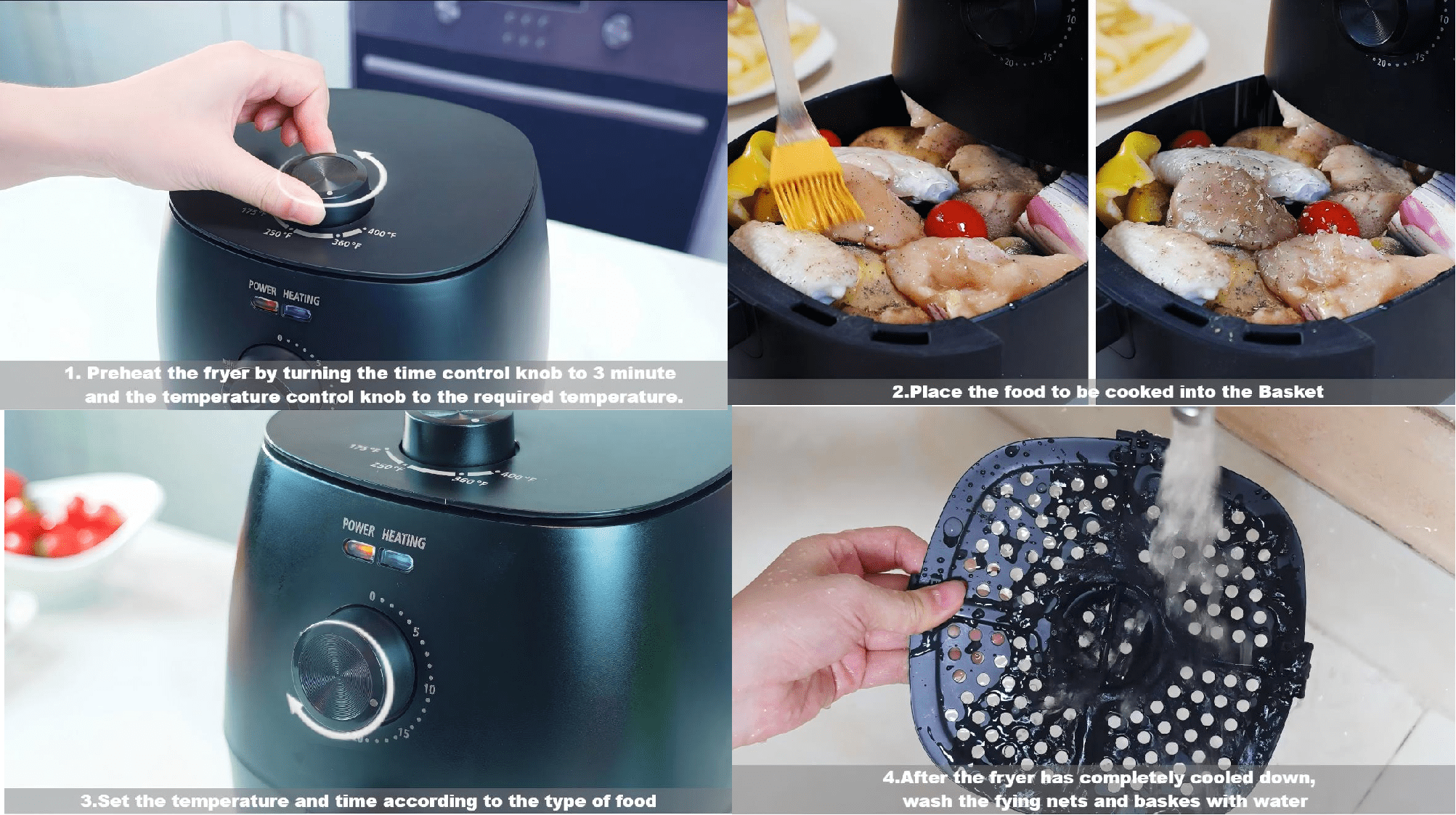 Mainstays 2.2 QT Air Fryer, Black - Automatic Shutoff, Nonstick