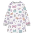 thumbnail image 6 of Girls' long-sleeved dress Rainbow Alphabet Blocks Girls' A-line dress with ribbed cuffs Soft and comfortable, 6 of 6
