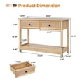 thumbnail image 4 of PHOYAL Boho Console Tables with Drawers Storage, 2 Tier Modern Narrow Sofa Cabinet Table for Entryway Living Room, Natural, 4 of 7