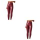 thumbnail image 3 of Leggings de cuero Sonducket para mujer Pantalones de lápiz de yoga cintura alta Rojo 5XL, 3 of 6