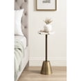 thumbnail image 2 of Kate and Laurel Tira Elegant Wavy Round Drink Table, 10 x 10 x 24, Natural Agate and Antique Brass, Vintage Scalloped Circular Mini Table with One-of-a-Kind Stone Tabletop for Indoor Plant Stand, 2 of 8
