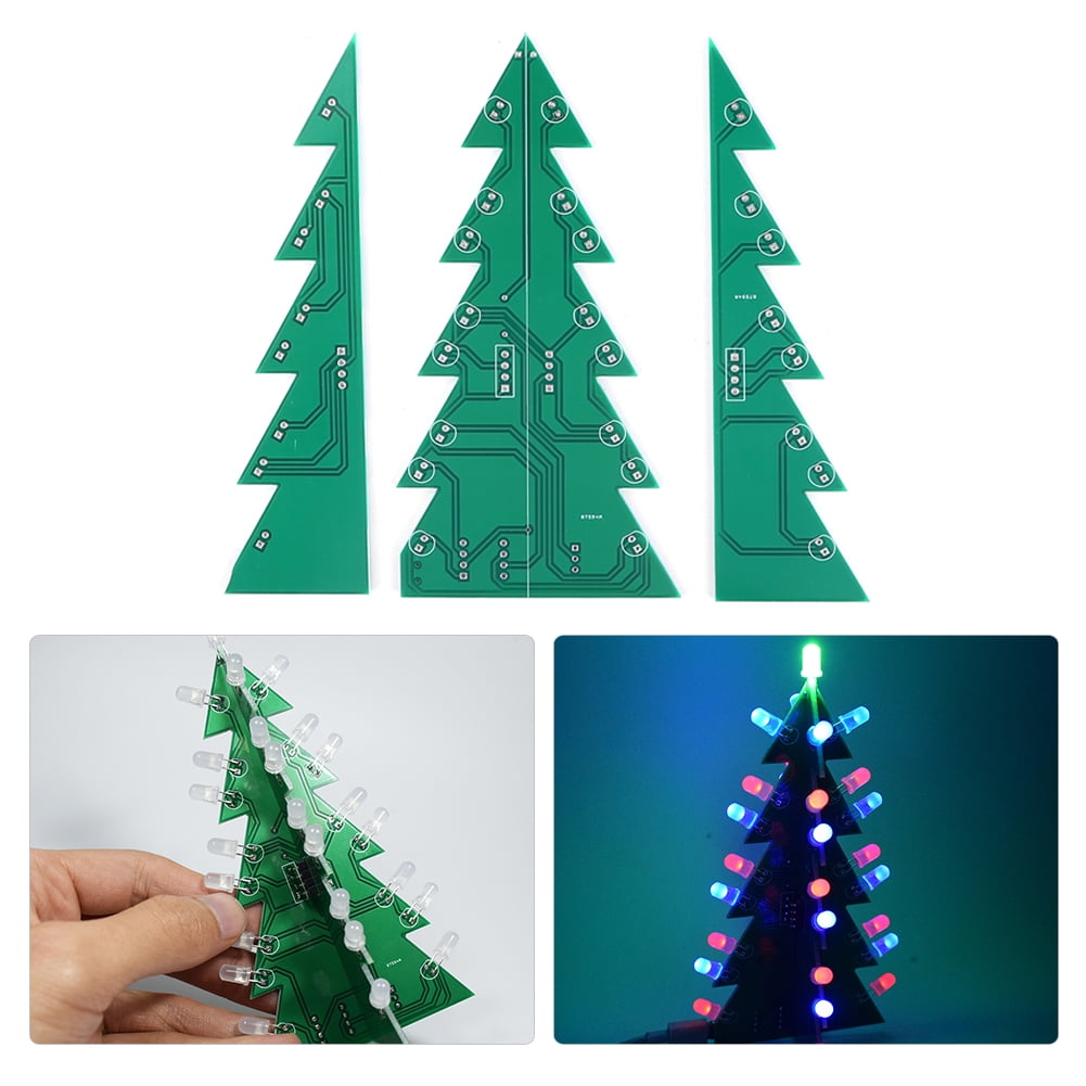 Mgaxyff Christmas Led Circuit Kit 3 8209 Dimensional Printed Circuit Board Module Christmas Tree Led Diy Kit With 3 Light Color Walmart Com Walmart Com