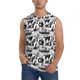 thumbnail image 1 of Fotbe Black White Halloween Men's Camiseta sin Mangas Estampada para Hombres, Playera Casual para Gimnasio, Entrenamiento, Playa-XX-Large, 1 of 7