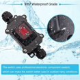 thumbnail image 2 of IP67 Waterproof Cable Switch ON/OFF Line Switch 220V AC Waterproof DPST 4 Terminals Rocker Switch with Red LED Dual Line Input and Output H-K062-KCD4-201N-RW-220V-LS, 2 of 3