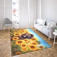 thumbnail image 4 of Newfoundland Hello Summer Sunshine Sunflowers Spring Retro Vintage Indoor Rug Newfie Dog Lover Gifts Carpet Living Bed Room Sofa Home Decor - 00008, 4 of 5