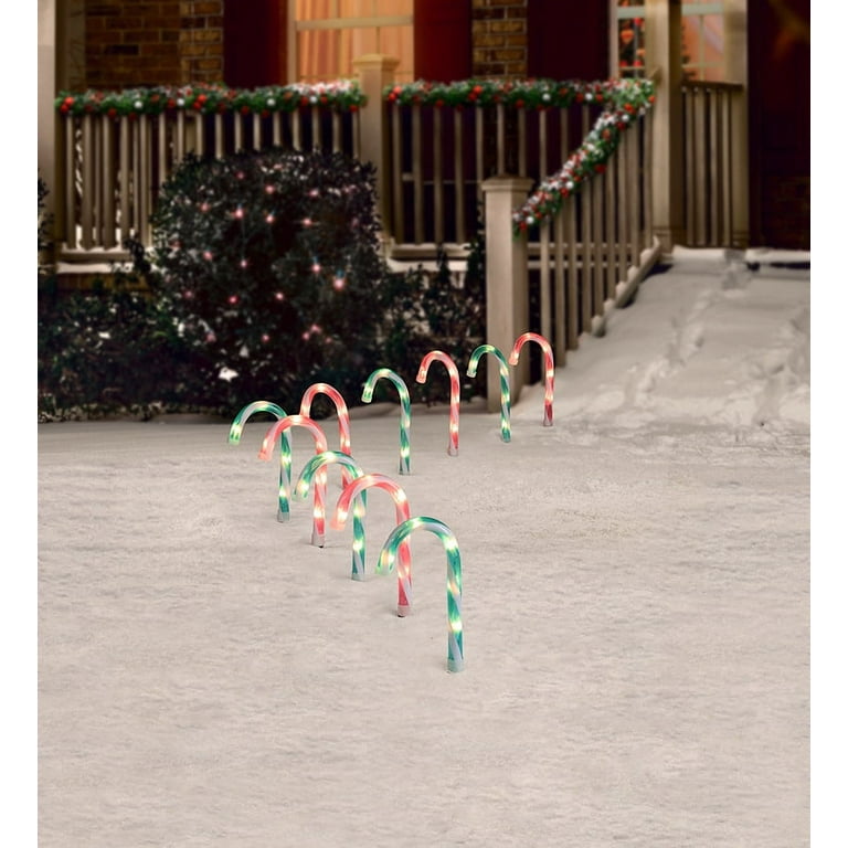 10in Light-up Candy Cane Pathway Stake, Pink and Teal, by Holiday Time -  Walmart.com