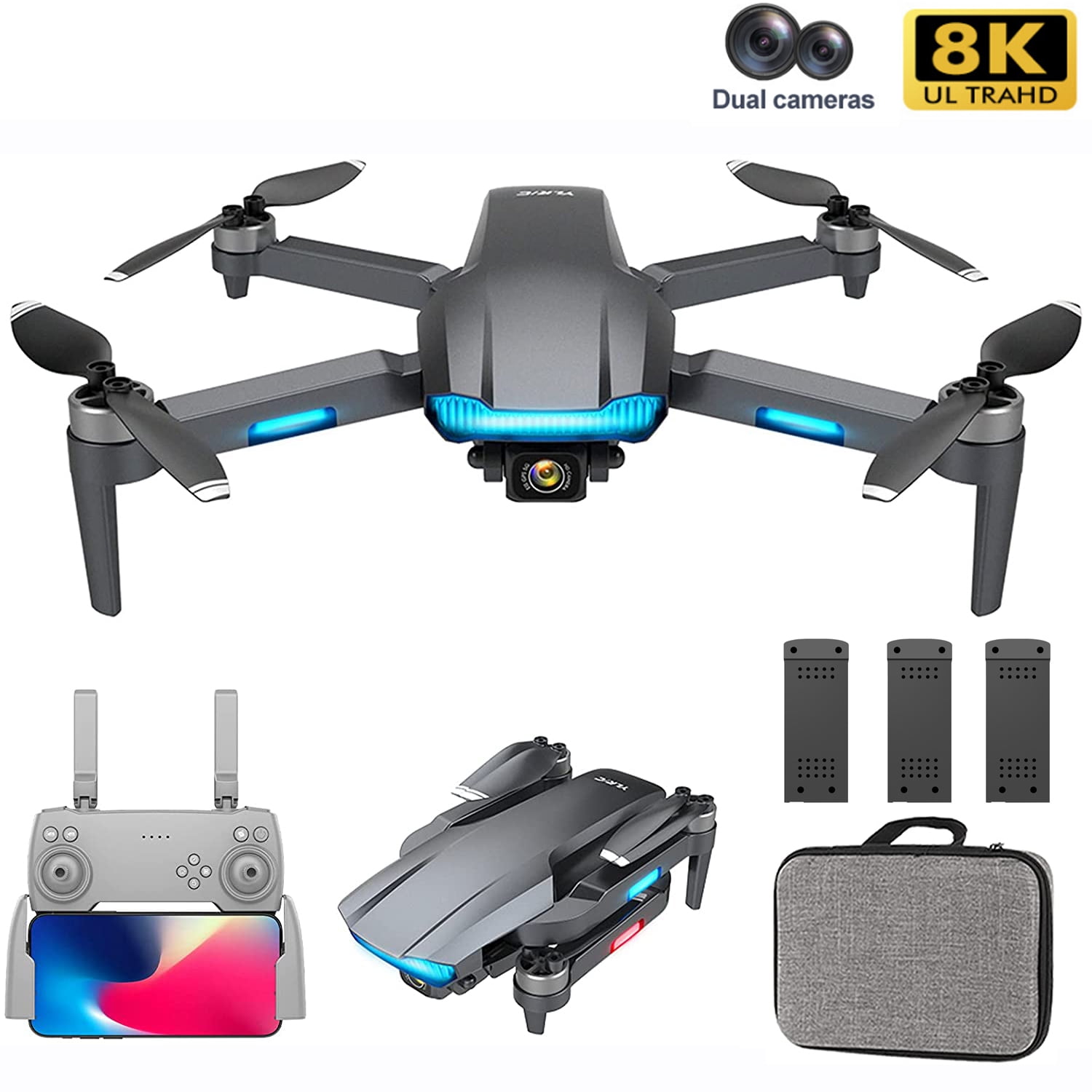 5G GPS Drone With 4K HD Dual Camera WIFI FPV RC Quadcopter Foldable Drone Hot 