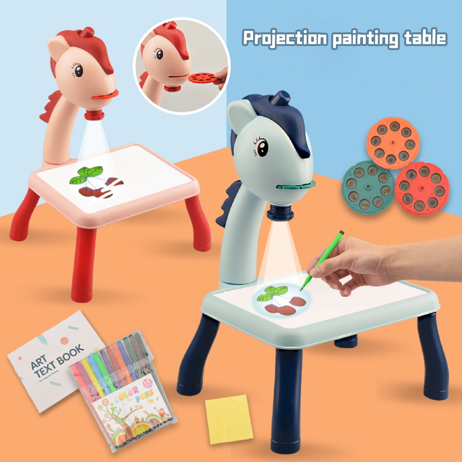 SPRING PARK Projector Drawing Desk Multifunctional Three Modes Musical