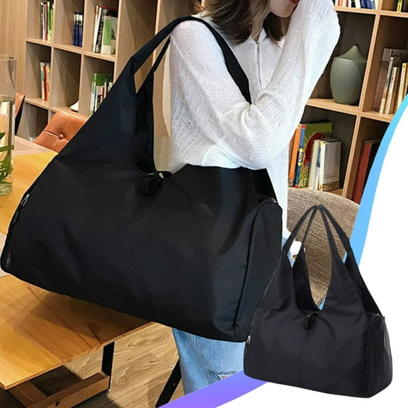 Large Capacity Travel Bag Hand Carry Duffel Bag Dry Wet Separation Fitness Bag Portable Luggage with Trolley Attachment Boarding Bag