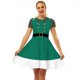 thumbnail image 5 of Vestido de fiesta con estampado retro de Navidad y cuello redondo para mujer Vestido de manga corta Pompotops  ghjkhdj10105, 5 of 8