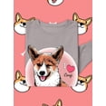 thumbnail image 3 of Corgi Smile I Heart Corgi Sweatshirt Women -Image by Shutterstock, Female Large, 3 of 4