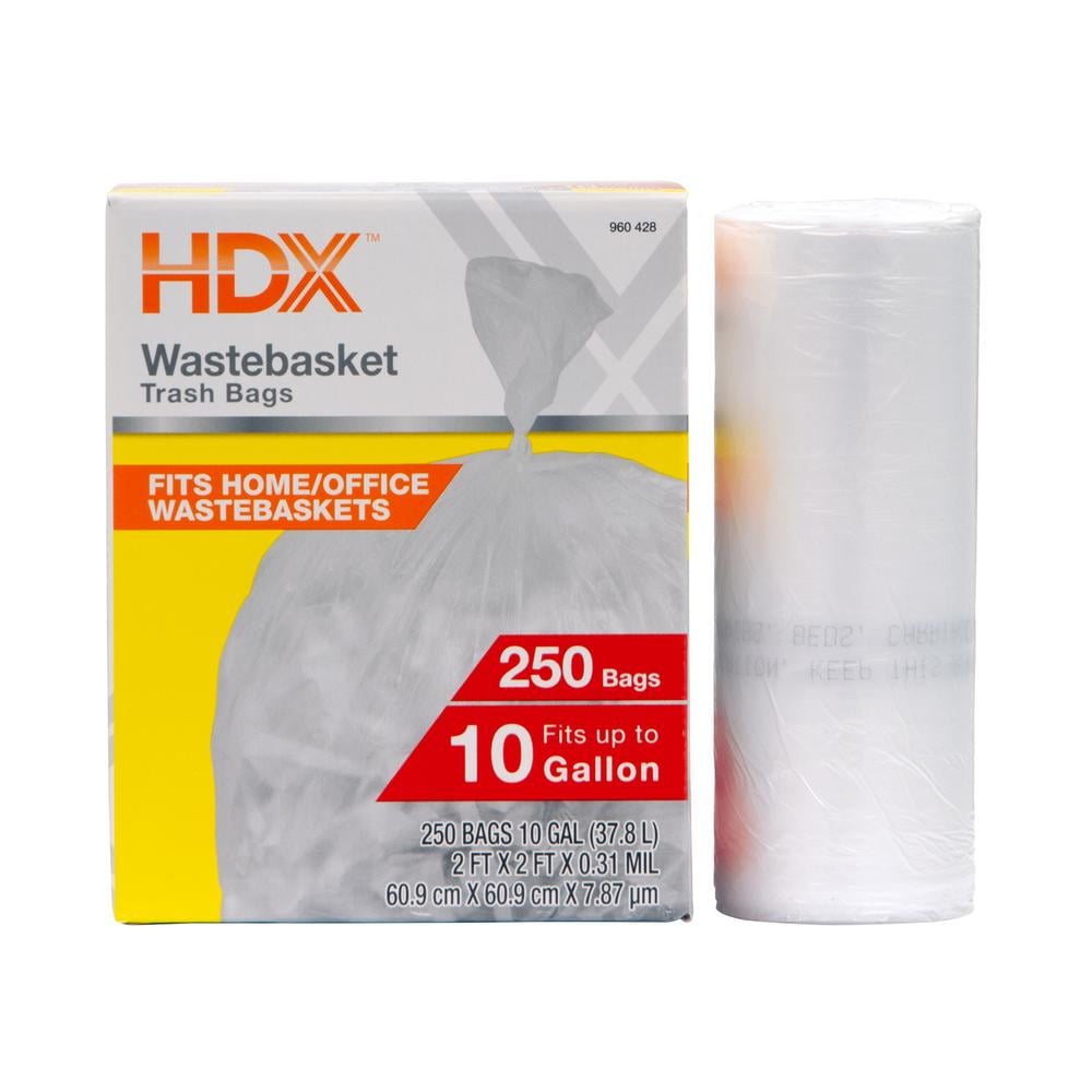 10 Gallon High Density Waste Basket Trash Bags (250-Count) (D)