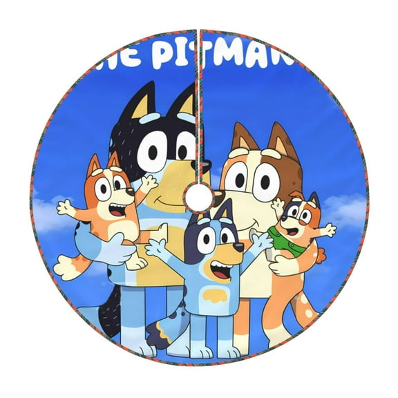 Defioc Bluey for Christmas Tree Skirt Snowman Xmas Tree Skirt Farmhouse Christmas Decorations Tree Mat for Holiday Party Decor-30"