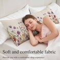 thumbnail image 5 of Purple Red Spring Floral Body Pillow Covers 20"x54", Watercolor Botanical Summer Flowers Soft Brushed Breathable Throw Pillow Covers, Pillowcase with Zipper for Couch Sofa Bedroom Living Room, 5 of 9
