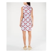 TOMMY HILFIGER Womens Light Blue Sleeveless Mini Shirt Dress 2