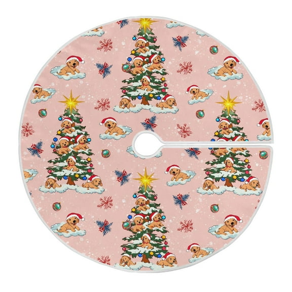 Ryvnso Christmas Tree Skirt Dog Christmas Tree Xmas Tree Skirts Ornament Home Decorations 35.4"
