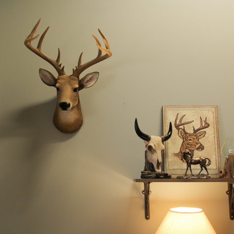 Zeckos 12 Point Buck Deer Head Bust Wall Hanging Trophy Mount 23.5