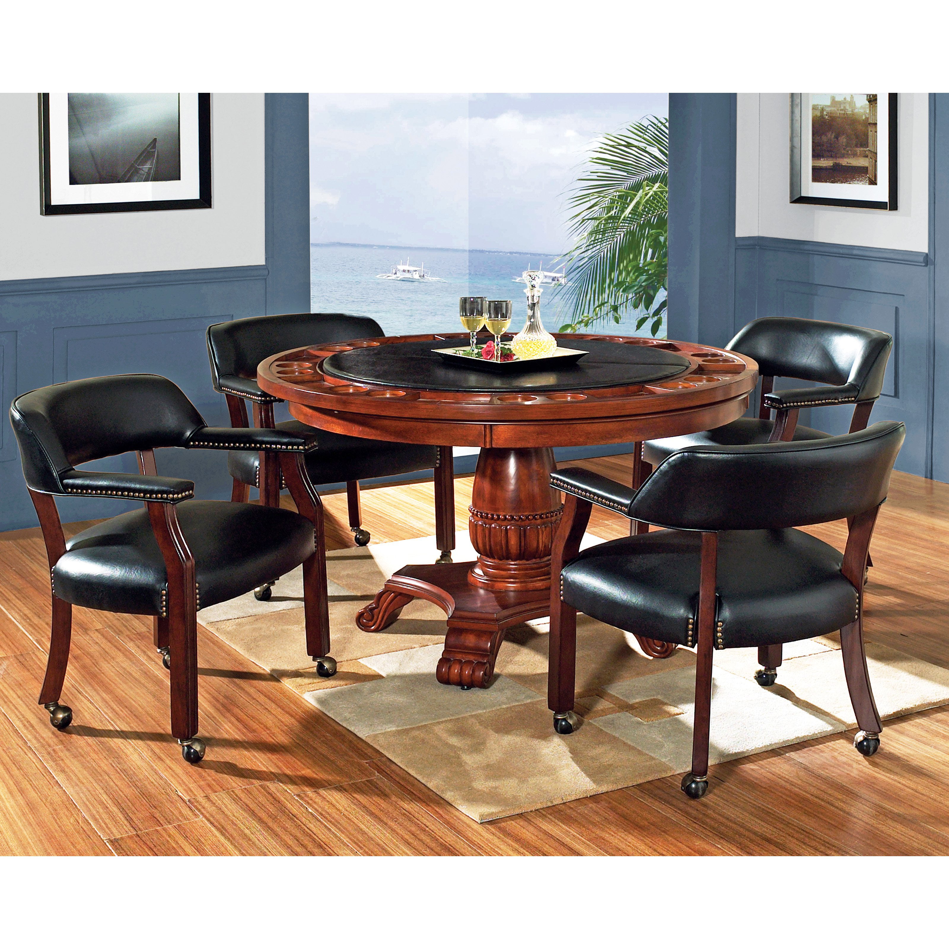 Steve Silver Tournament Arm Chairs With, Dining Room Table Set With Casters