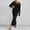Black, variant on Women's 2023 Fall Sweater Set 2 Piece Outfits Cable Knit Chunky Crew Neck Pullover Top Pants Loungewear