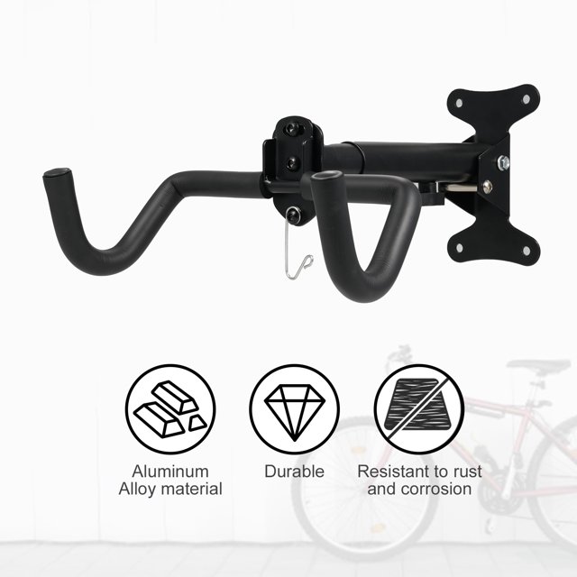 Montaje de Pared para bicicletas Aleación de aluminio bicicleta ajuste peso de colgilla de pared peso del gancho parte 25 kg plegado hacia arriba y hacia aboJo Ajustable izquierda