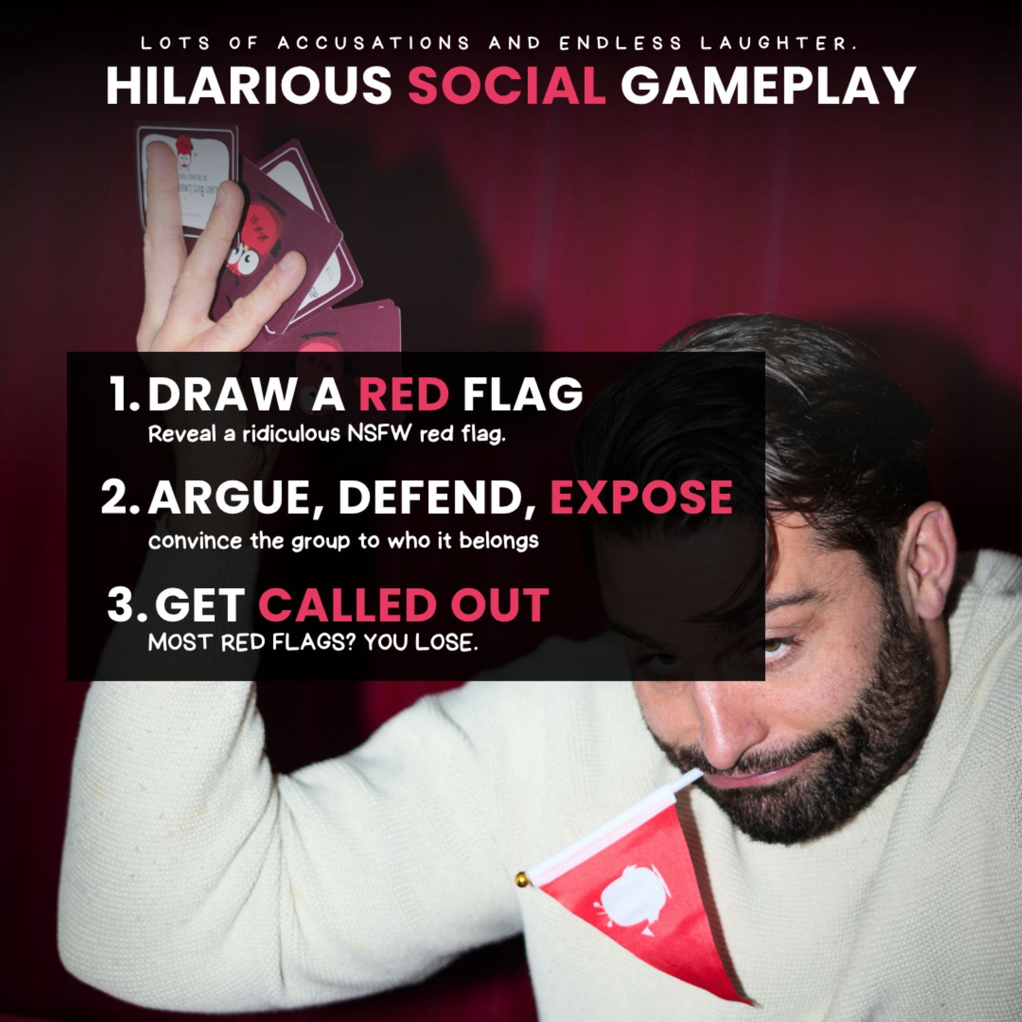 Raise Your Red Flag Adult Edition Party Card Game For Ages 18+, from Asmodee