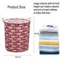 thumbnail image 2 of Howarmer Large Canvas Laundry Hamper, Laundry Basket for and , s Clothes Hamper with Lid, Cute s s Storage Bin Organizer Animal Room Decor, Pink Whale, 2 of 6