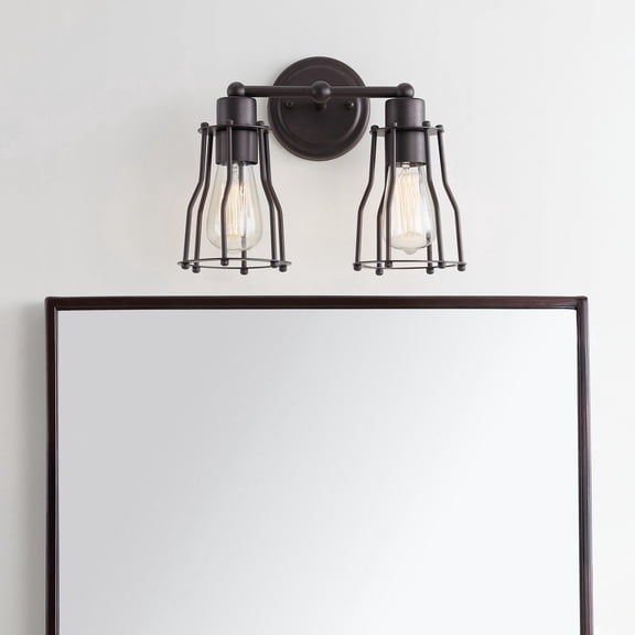 JONATHAN Y Evelyn 12.5" 2-light Metal Vanity Light, Oil Rubbed Bronze
