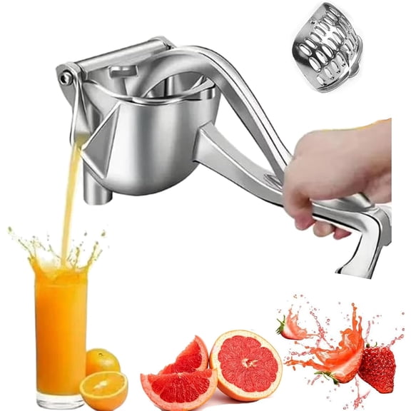 Hand Juicer Squeezer - Aluminum Manual Press Juicer with Ergonomic Grip for Efficient Juice Extraction of Pomegranates Citrus & More, Durable Compact Easy to Use & Clean Manual Citrus Juicer