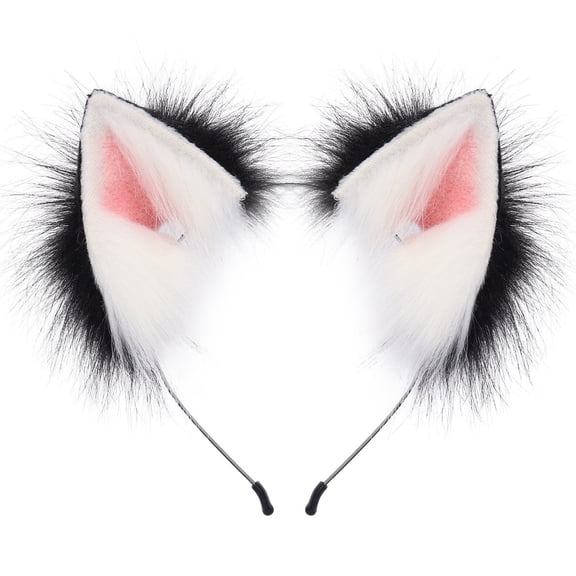 Handmade Animal Cat Ears Headband Furry Wolf Hairhoop Party Festival Celebration Accessory