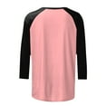 thumbnail image 6 of zaveiop Women's Color Block 3/4 Raglan Sleeves T-Shirt Loose Crew Neck Casual Tops Trendy Basic Pullover Casual Outfits 2025 (Z-Light Pink, M), 6 of 6