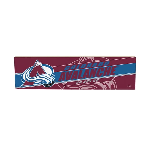 Colorado Avalanche 5" x 18" Shadow Logo Wood Mantle Sign