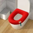 thumbnail image 5 of AuroraX Washable Cozy Knitted Toilet Seat Cover Red Thick All-Season Cute Soft Toilet Seat Cushion for Home Use, 5 of 6