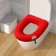 thumbnail image 5 of Cojín de asiento de inodoro universal | Funda de forro polar de punto de poliéster suave y lavable | Ajuste en forma O | Rojo | Antideslizante | Accesorio de baño higiénico reutilizable | Diámetro, 5 of 6