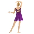 thumbnail image 4 of zdhoor Robe en Chiffon Asymétrique Lyrique pour Femmes Robe de Danse Ballet Contemporaine Performance Violette TP, 4 of 7