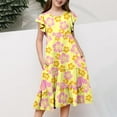 thumbnail image 4 of Xuewenshw Robes d'Été pour Filles Double Couche Manches Flottantes Robe Fluide Ligne A Décontractée Dégradé Midi Robes 12 Mois, 4 of 7