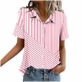 thumbnail image 4 of Ruimatai Women's Casual Floral Print Short Sleeve Button Down Blouse Top with Pocket Comfortable and Stylish Loose Fit Shirt, 4 of 5