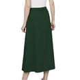 thumbnail image 3 of Women's Cotton A-line Button Front High Waist Front Slit Knee Length Skirt, Color : Bottle Green, Size: L, 3 of 6