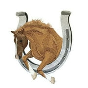Lucky Charm Brown Stallion Embroidery Iron On/Sew patch [6" x 4.5"]
