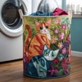 thumbnail image 1 of Outdor Quilted Laundry With Handles Boho Floral Storage Hamper Cozy Cat Storage Hamper For Bedroom Laundry Room & Features:, 1 of 3