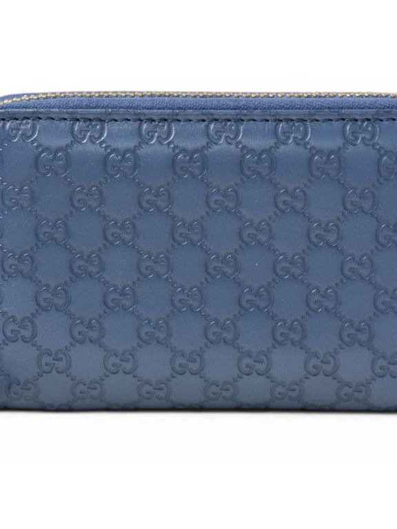 Pre-Owned Gucci coin case/card case, GUCCI mini wallet, Microguccissima, blue, 255452