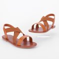 thumbnail image 3 of Zapatos para Sandalias Playa Planas Correa Elástica en El Tobillo Punta Abierta Mujer, 3 of 9